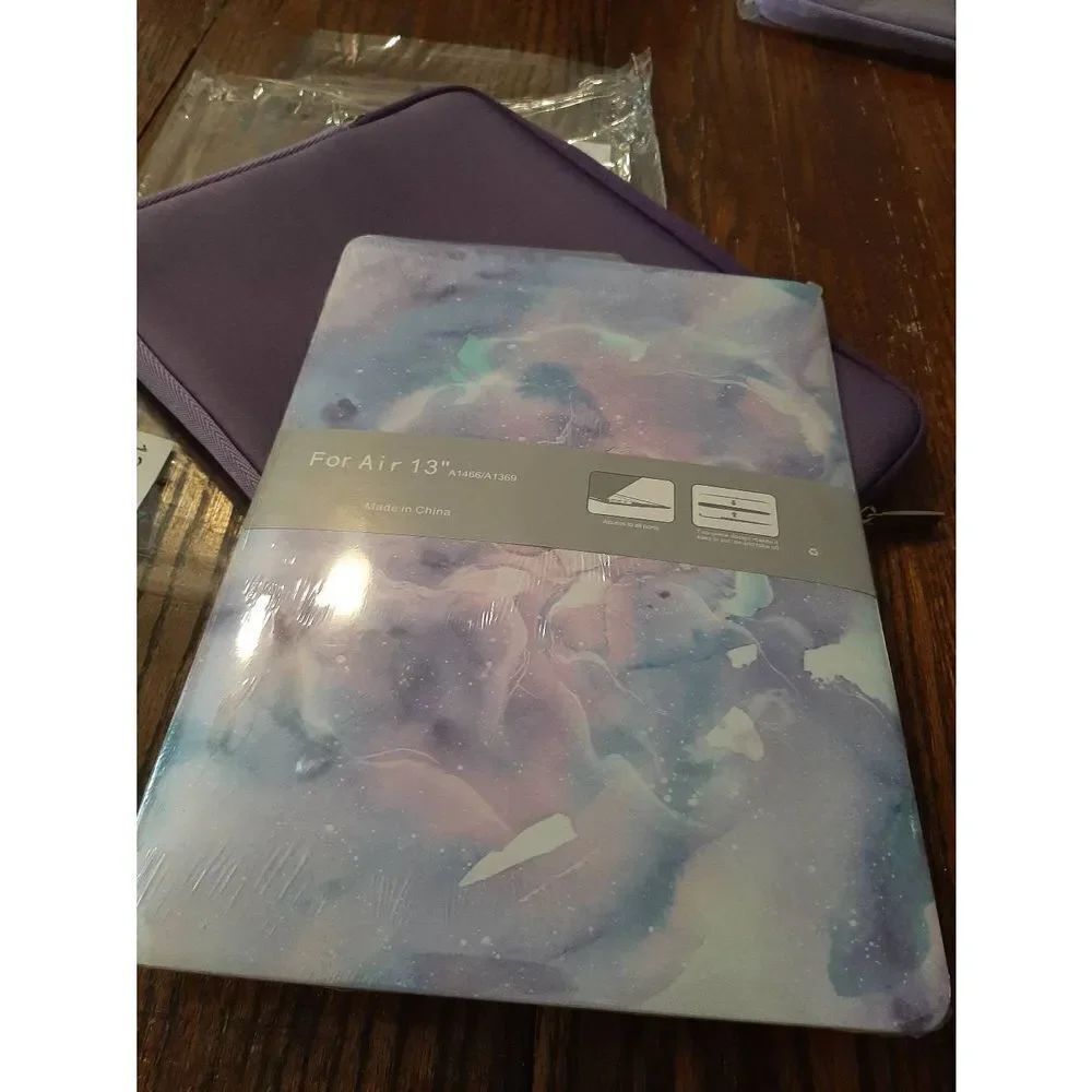 New Wocadi 5-in-1 Purple Blue Purple Marble MacBook Air 13 Sleeve Protection Kit
